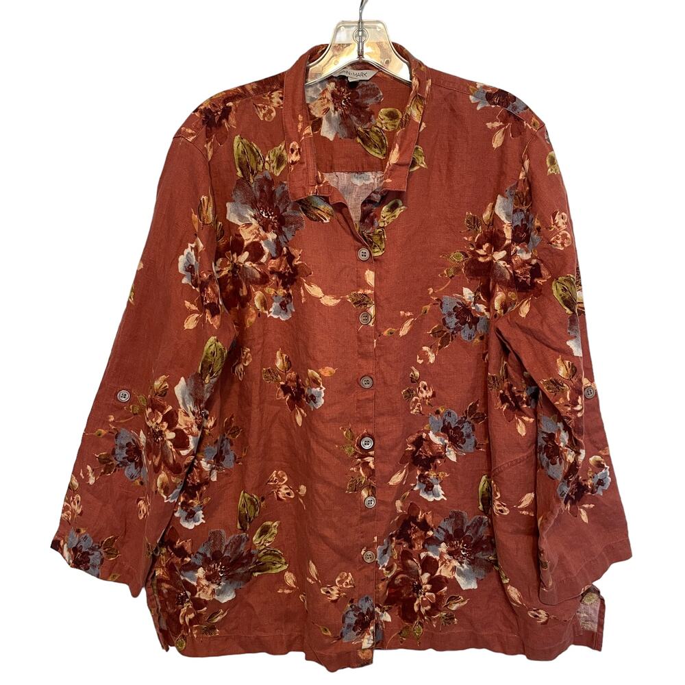John Mark Floral Button Down Shirt - Rust and Floral